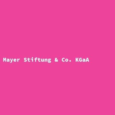 Hersteller: Mayer Stiftung &amp; Co. KGaA