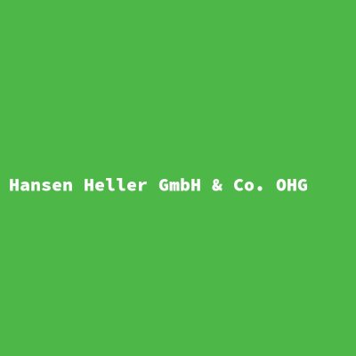 Hersteller: Hansen Heller GmbH &amp; Co. OHG