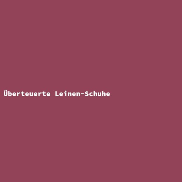 &Uuml;berteuerte Leinen-Schuhe